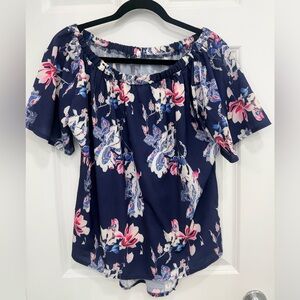 Floral Navy Women's Top